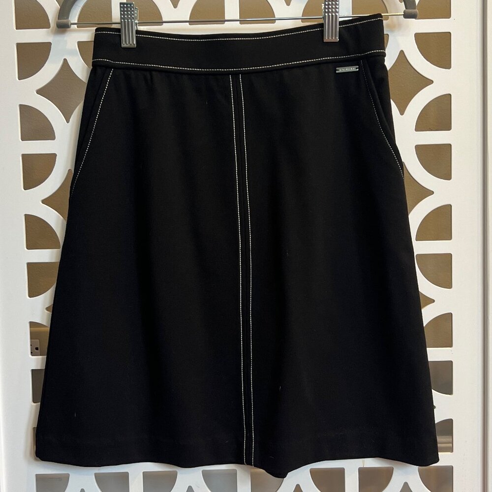 NWT Tahari Black Knit A-Line Skirt with Pockets Size XS